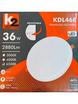 Kdl468 36 Watt Ayarlı Çerçevesiz Led Spot