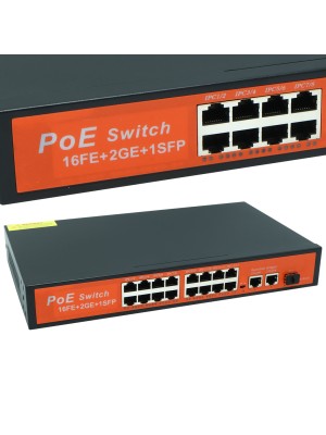 Powermaster 16 Port  3 Port/1000 Uplınk 200 Watt Switch