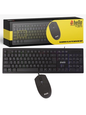 Hello Hl-2573 Işıklı Kablolu Oyuncu Klavye 